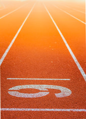 Red running track for athletics at stadium