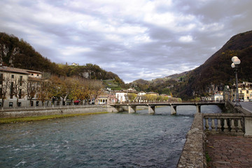FIUME BREMBO A SAN PELLEGRINO (BERGAMO), LOMBARDIA, ITALIA