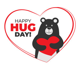 Hug Day. Love concept.Valentine's Day Vector Card.