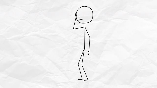 Sad Person With Problems On Paper Background