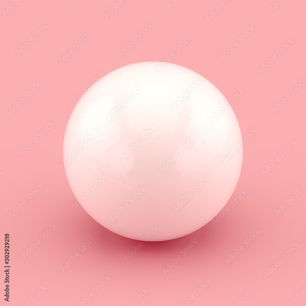 Aufkleber White sphere with scratches and imperfections. Realistic 3D rendering.