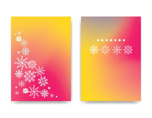 Winter background with white snowflake. Snowfall frozen poster.