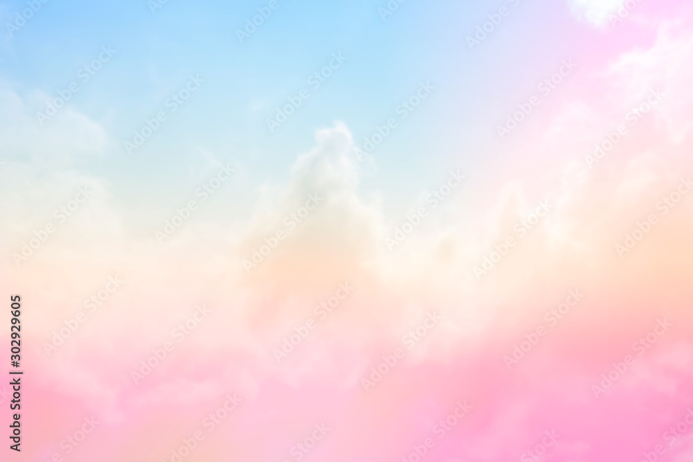 Aufkleber soft cloud sky subtle background pastel gradient color for sky cloud nature abstract background .