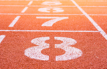 Red running track for athletics at stadium