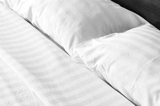 Close up of bedding sheets with copy space.
