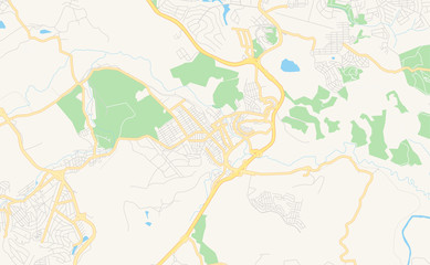 Fototapeta na wymiar Printable street map of Vespasiano, Brazil