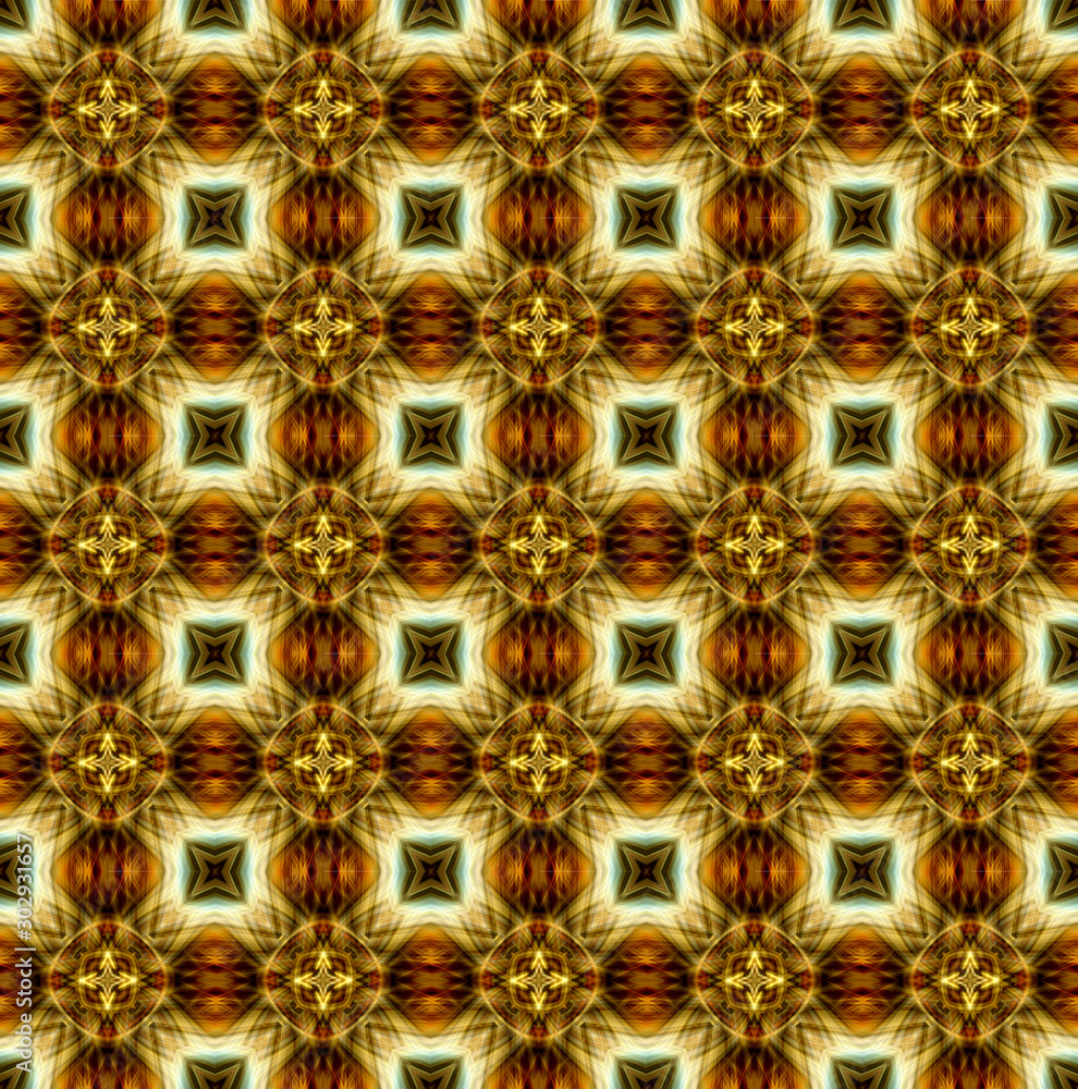 Poster pattern mandala kaleidoscope abstract geometric colorful seamless background . cross repeated square