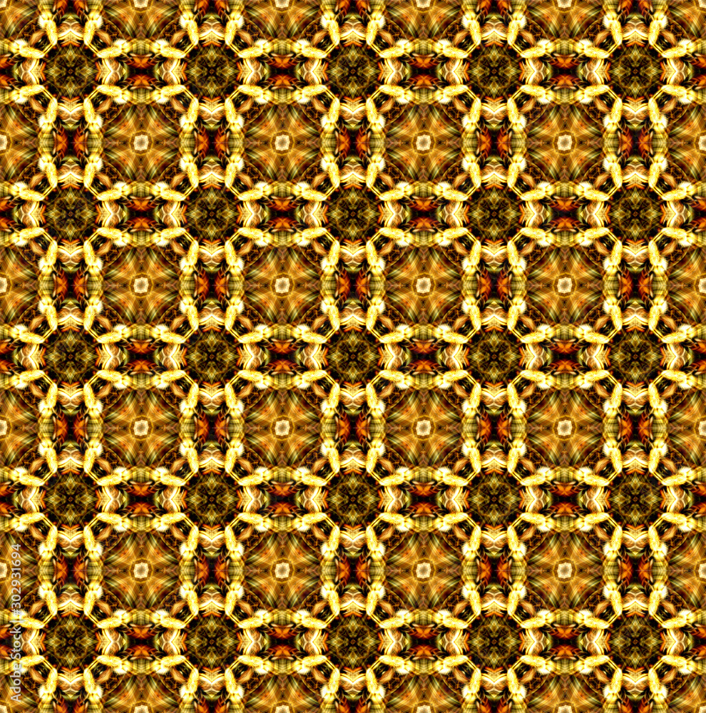 Poster pattern mandala kaleidoscope abstract geometric colorful seamless background . cross repeated square