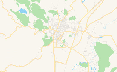 Fototapeta na wymiar Printable street map of Zipaquira, Colombia
