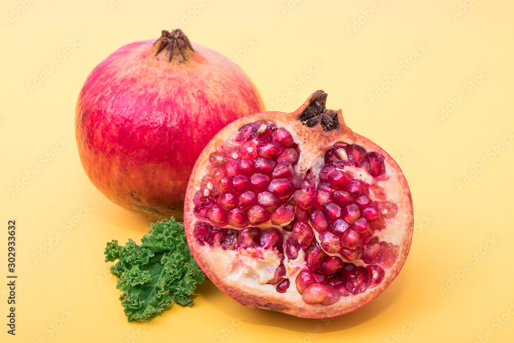 Wall mural pomegranate fruit isolated on background - Wall murals