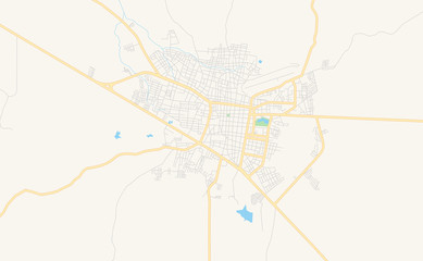 Obraz premium Printable street map of Valle de La Pascua, Venezuela