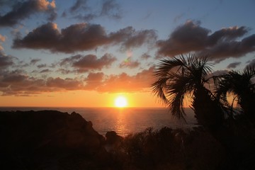 南伊豆町　あいあい岬の夕陽　