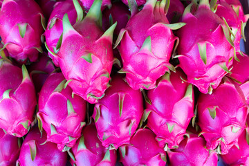 group of pitaya fruit at traditional marketplace in Taiwan
