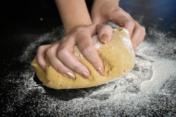 Kneading Loaf of Dough