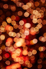 Christmas tree decoration lighting with blur effect 