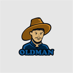 oldman cartoon simple - logo design  