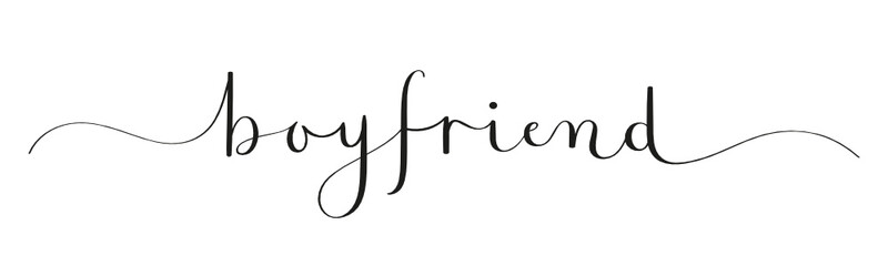 BOYFRIEND black vector brush calligraphy banner with swashes