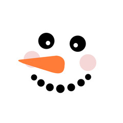 Cute snowman face vector