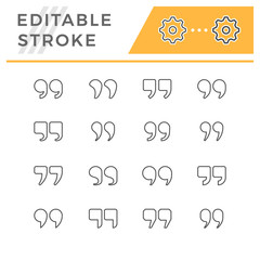 Set editable stroke line icons of quotes