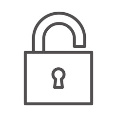 Unlock  Vector illustration. Quality design element Line Icon.