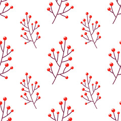 Branch with berries pattern