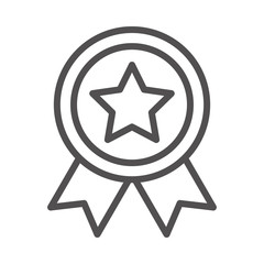 Obraz premium Star Badge Vector illustration. Quality design element Line Icon.