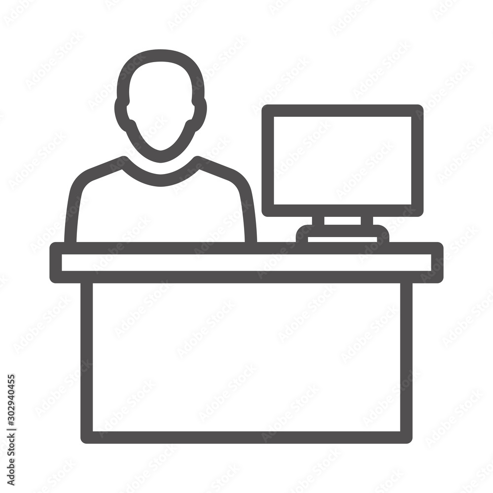 Poster reception vector illustration. quality design element line icon.