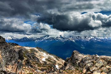 Awe inspiring view of the mountain range, Whistler, BC, Canada