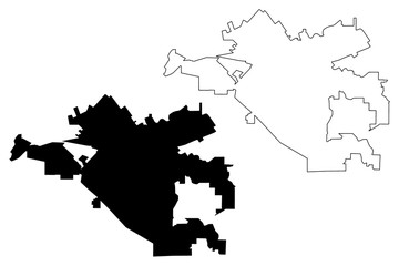 Fototapeta na wymiar Corona City (United States cities, United States of America, usa city) map vector illustration, scribble sketch City of Corona map