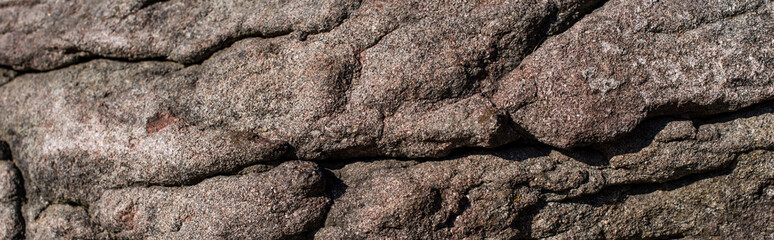 Close up view of brown stone texture, panoramic shot