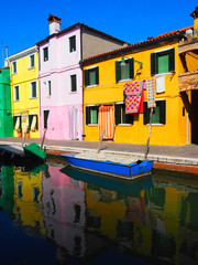 Fototapeta na wymiar View of the colorful houses in Burano island, Venice, Italy