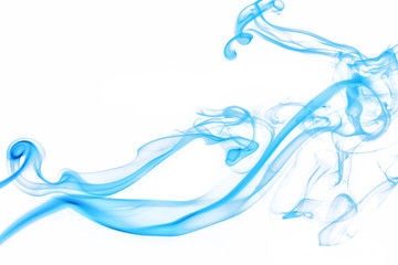 Abstract colored smoke isolated in white background