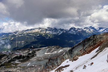Fototapeta premium Mountains and snow skiing playground, BC, Canada