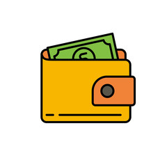 Wallet vector illustration isolated on white background. Wallet icon