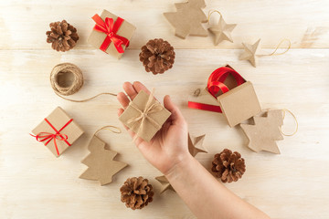 Gift wrapping made from recycled paper.