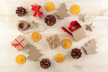 Gift wrapping made from recycled paper.