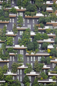 Residential Buildings Bosco Verticale. Vertical Forest Residential Towers In The Business District Of Milan