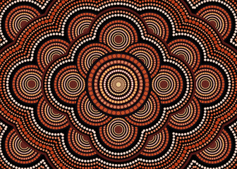 Aboriginal dot art vector background