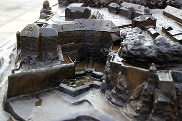 Ein blindenmodell der Festung Königsstein