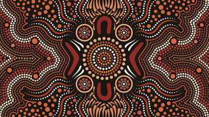 Illustration based on aboriginal style of background.
