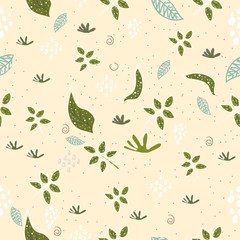 Cute Leaves. Collection of Leaves. Hand Drawn Scandinavian Style