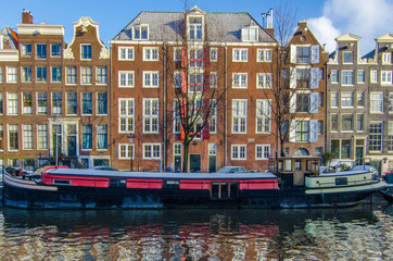 Naklejka premium An Amsterdam Canal Landscape