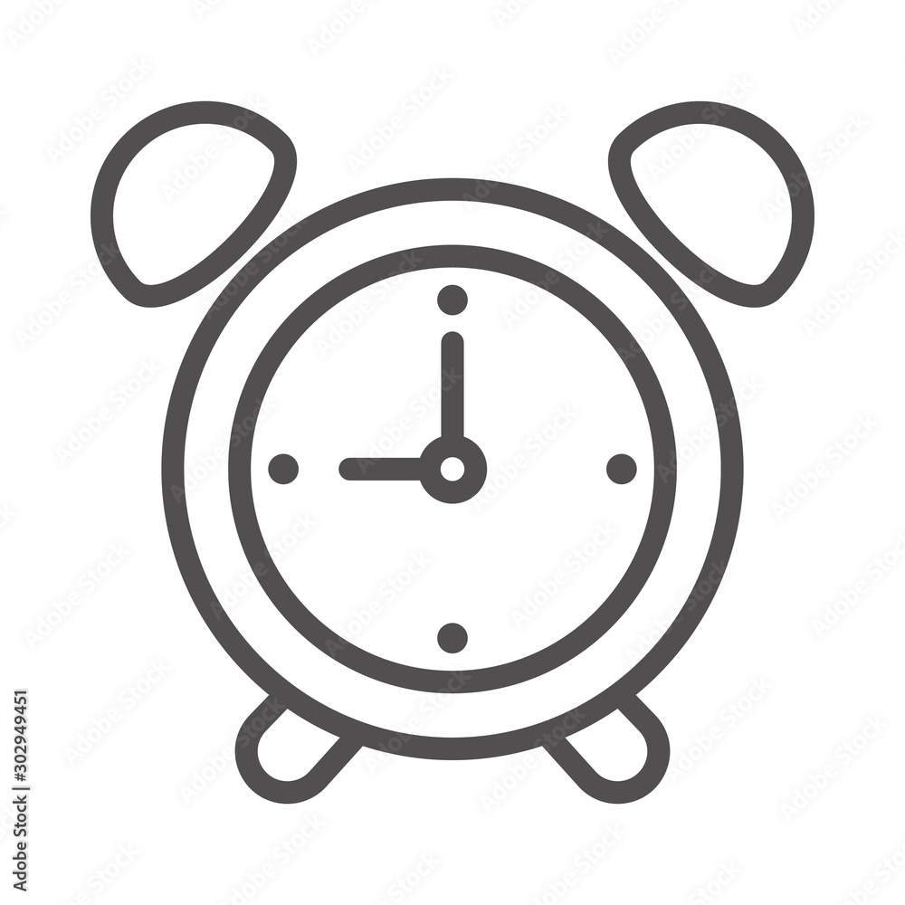 Poster alarm clock vector illustration. quality design element line icon.