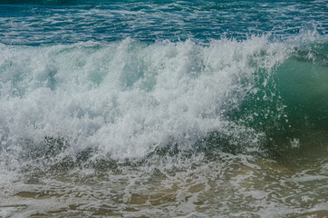 Waves on the Atlantic Ocean. Portugal. Sea. place for text