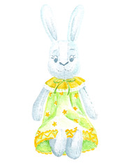 Hare in green-yellow clothes
