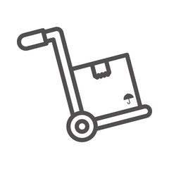 Hand Truck  Vector illustration. Quality design element Line Icon.