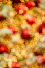 Christmas tree decoration lighting with blur effect 