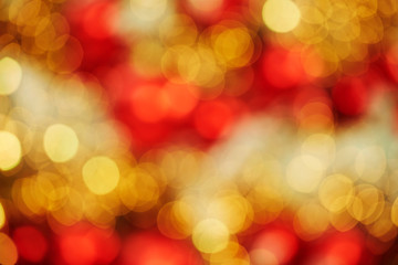 Obraz premium Christmas tree decoration lighting with blur effect 