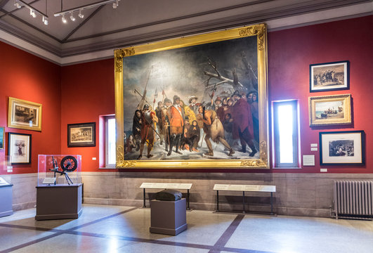 Artefacts In  Historic Museum For The Pilgrims Landing In Plymouth  With The Mayflower