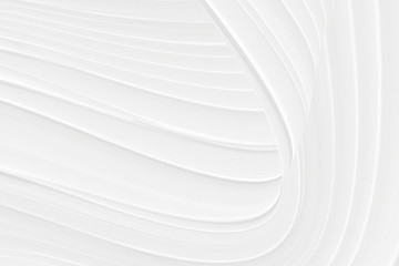 White 3 d background with wave illustration, beautiful bending pattern for web screensaver. Light gray texture with smooth lines for a wedding card.